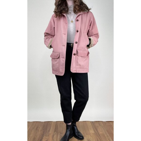 Rare Vintage L.L.Bean Pink Barn Coat Field Farm Utility Jacket Corduroy Workwear - Picture 7 of 12